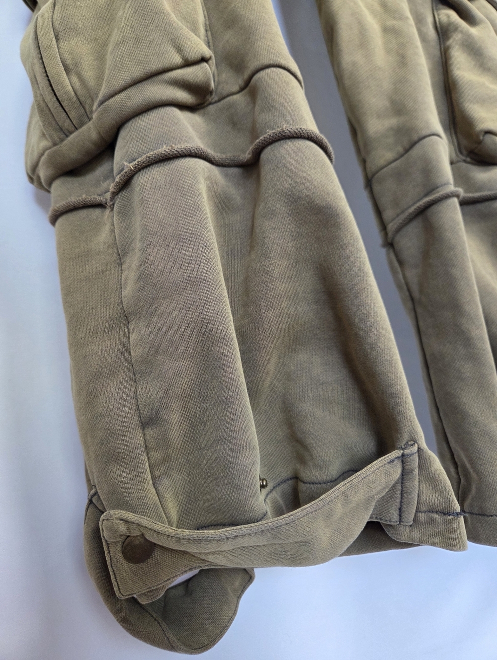 Athina Los Angeles Green Cargo Sweatpants With Pockets Snaps And Flaps - Picture 4 of 14